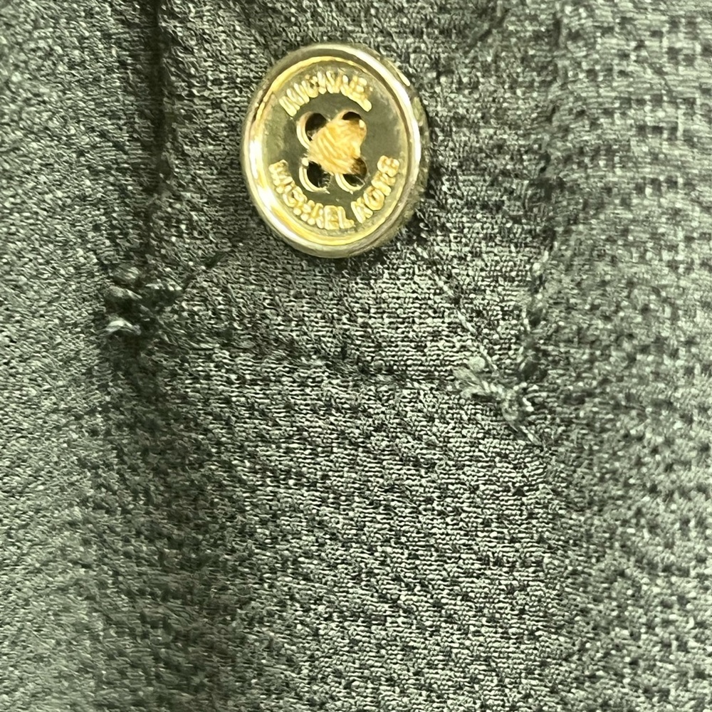 Michael Kors 1X Olive Green Zip Front Blouse ✨ Gold Hardware & Pockets - Picture 9 of 11
